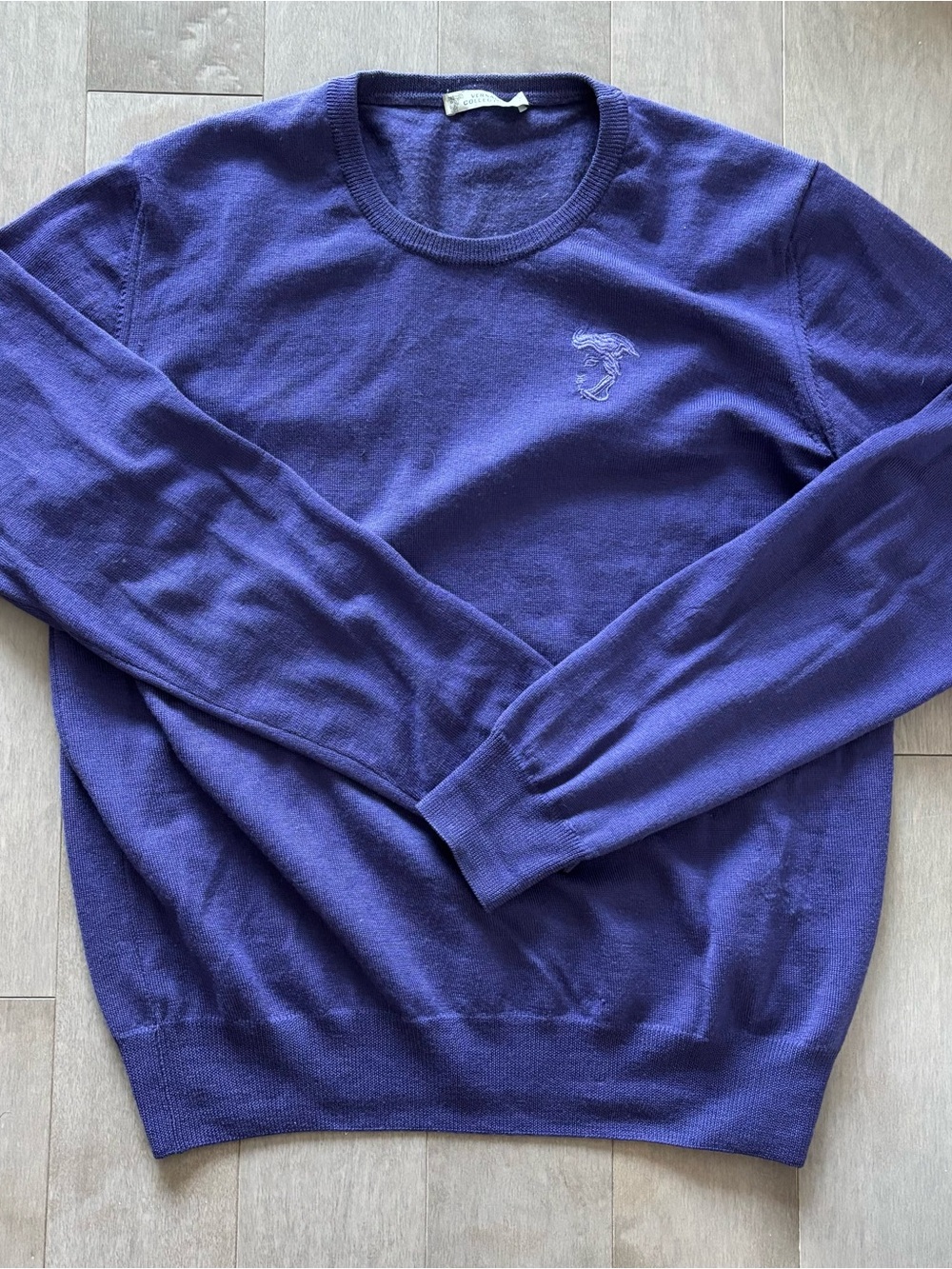 Versace Collection Men's Crewneck Wool Sweater in Purple size L